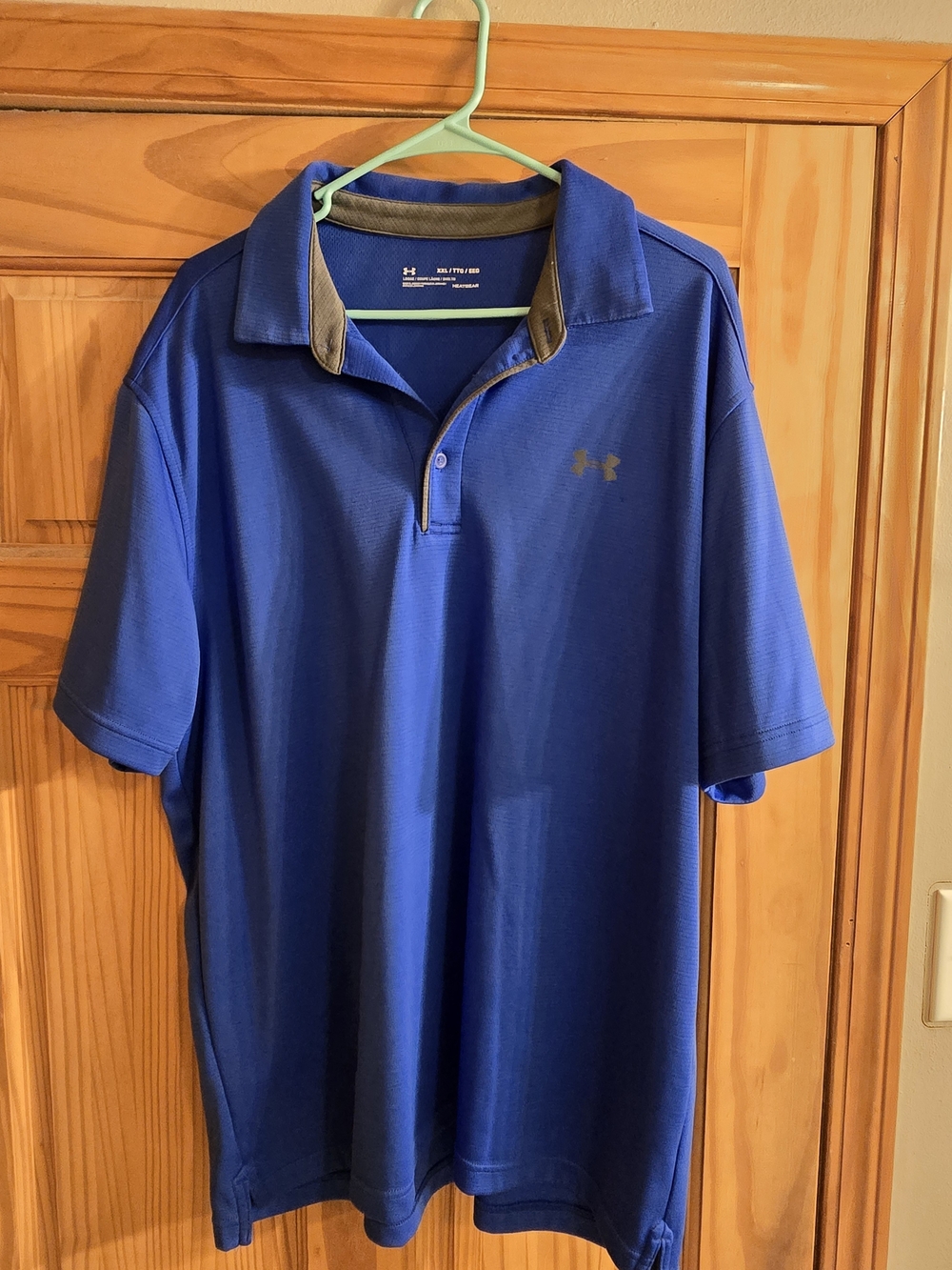Under Armour Royal Blue Polo with Gray Collar Trim